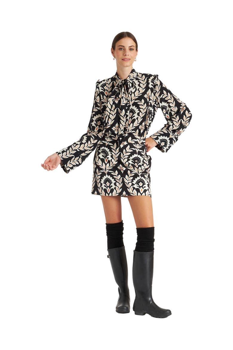 Ascot Shirt Ghirlanda Black, Main, color, Ghirlanda Black
