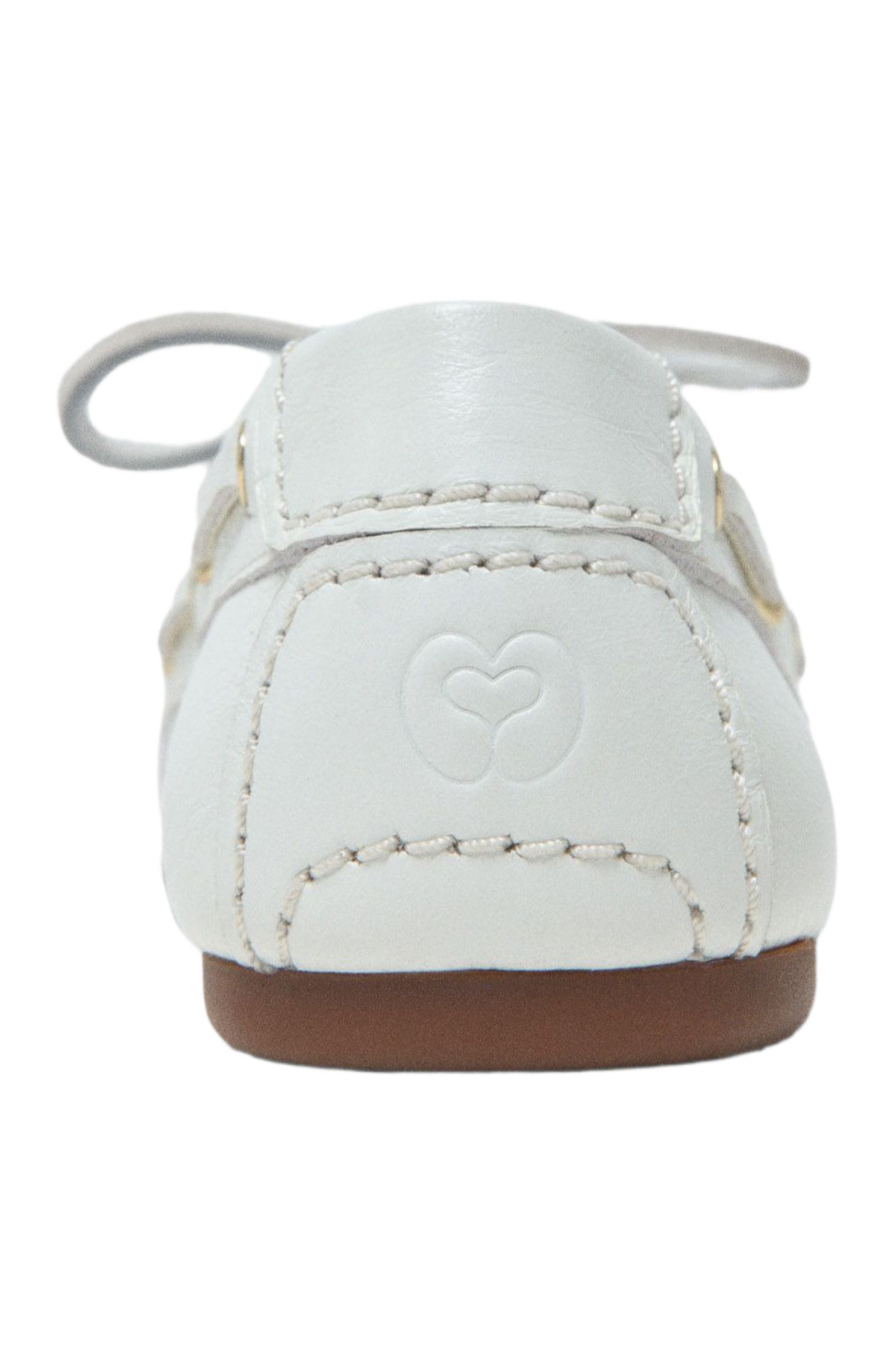 maje Leather boat shoes, Alternate, color, White