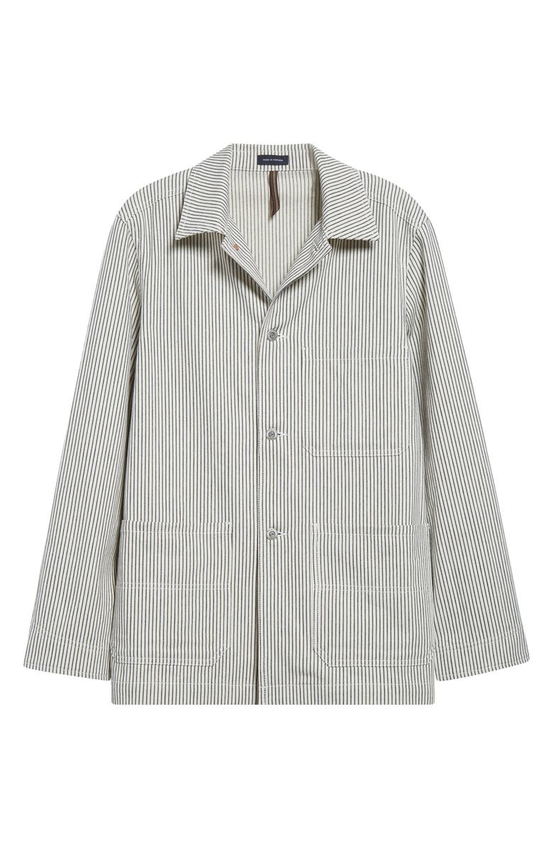 Drake's Stripe Chore Coat, Alternate, color, 052 Ecru/ Navy