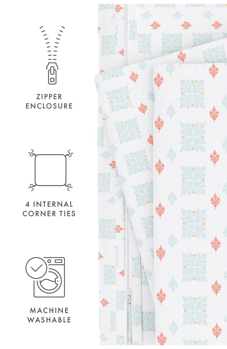 HOMESPUN HOME SPUN Premium Ultra Soft Lights in Blue Pattern 3 Piece Duvet Cover Set, Alternate, color, Aqua