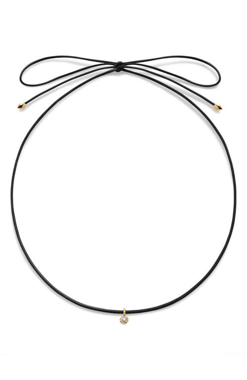 Monica Vinader Diamond Pendant Cord Necklace In Gold