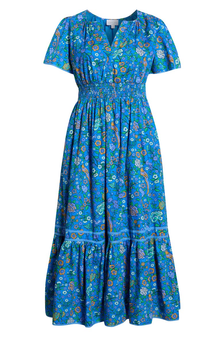 Sendra Floral Cotton Maxi Dress, Alternate, color, BLUE-GREENS