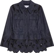 Veronica Beard Kiki Embroidered Chambray Jacket