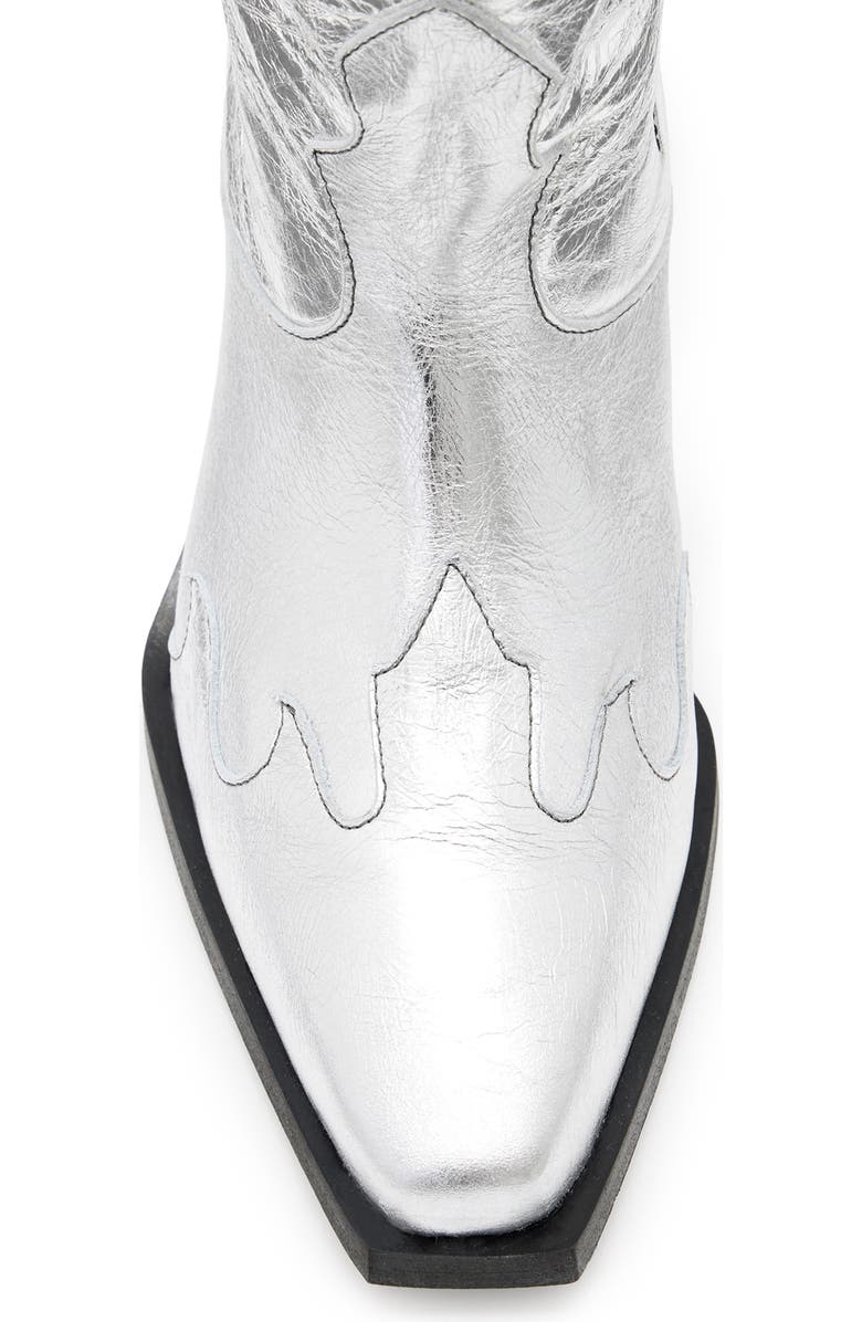 AllSaints Dolly Cowboy Boot, Alternate, color, Silver