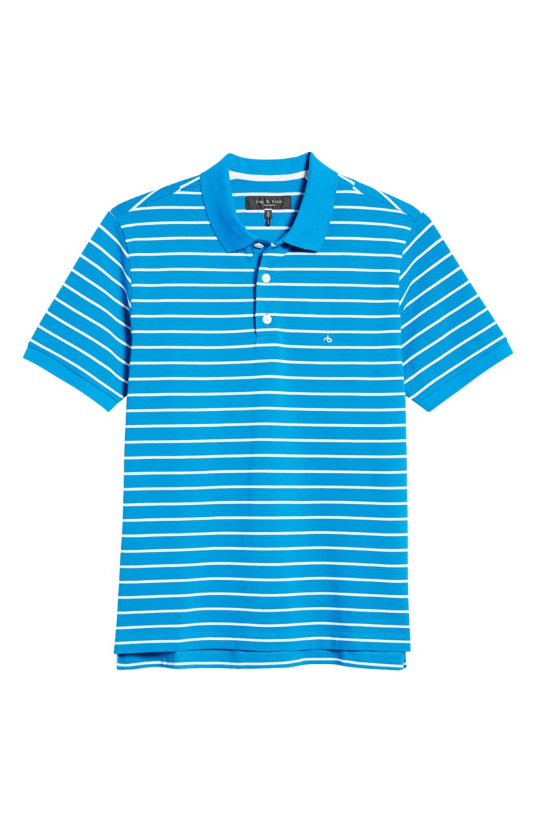 rag & bone Slim Fit Stripe Piqué Polo, Alternate, color,