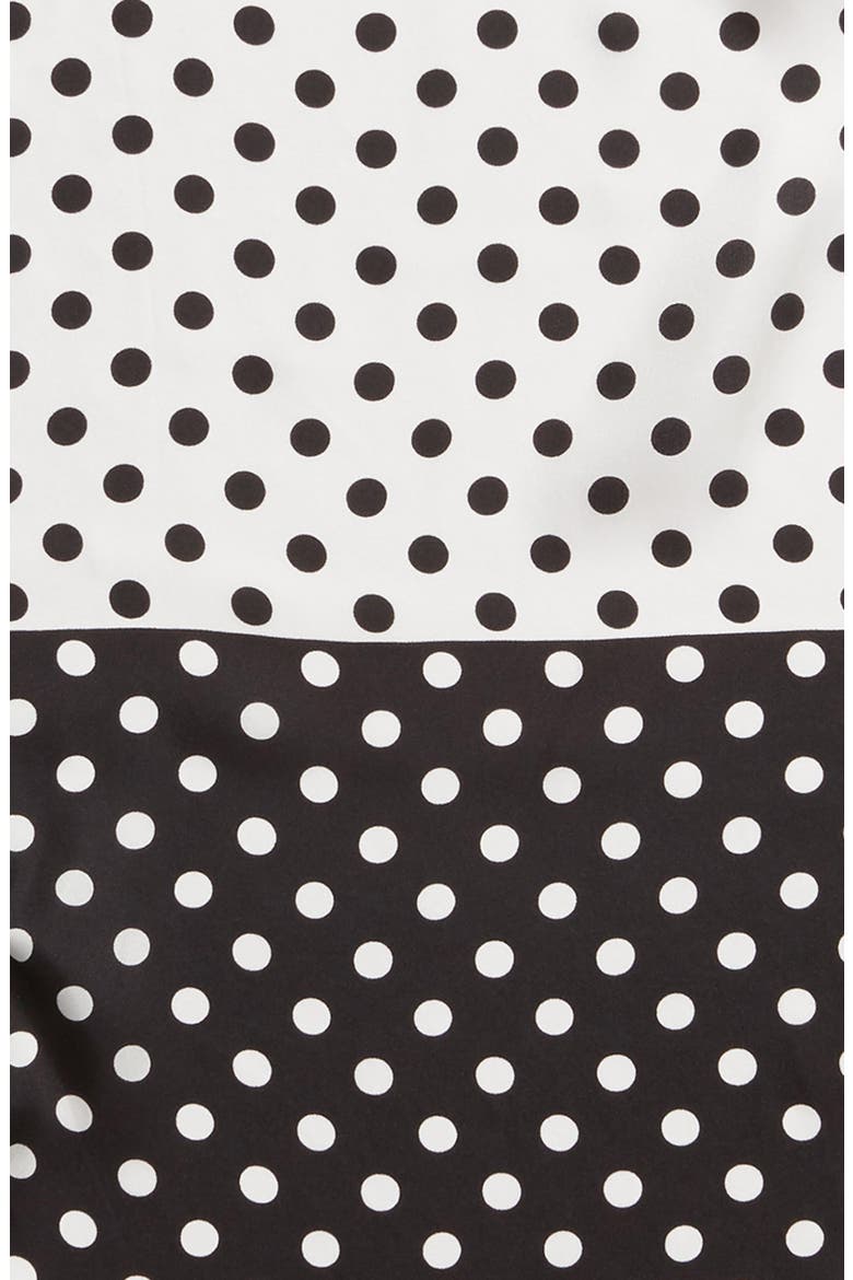 lia dot silk scarf, Alternate, color, BLACK