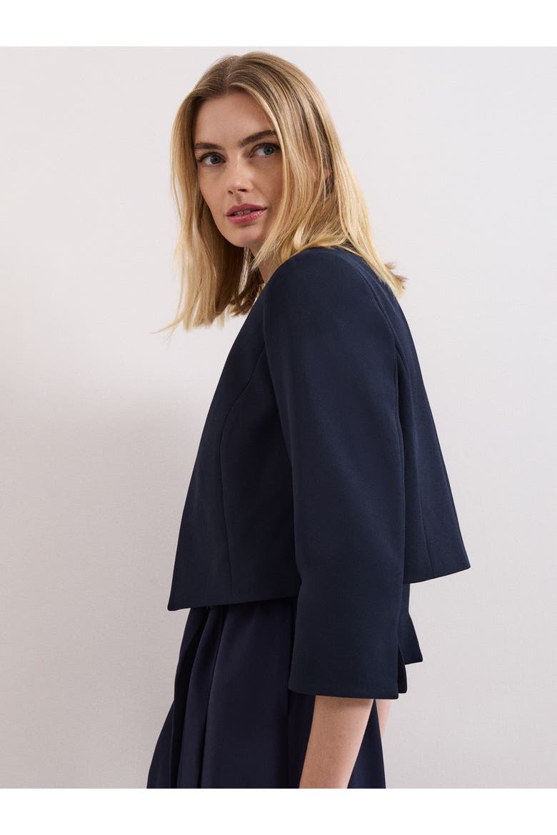 Catherine Cropped 3/4 Sleeve Jacket, Alternate, color, Navy