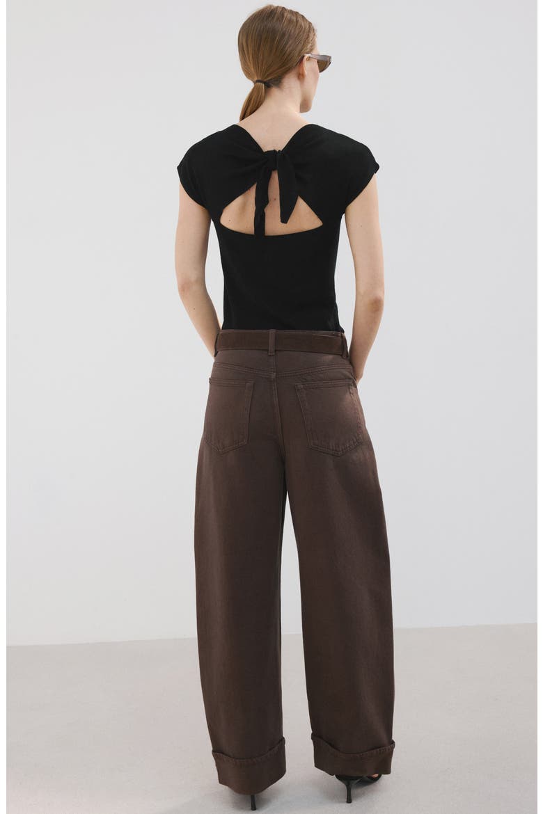 Cutout Back Sweater, Alternate, color, BLACK