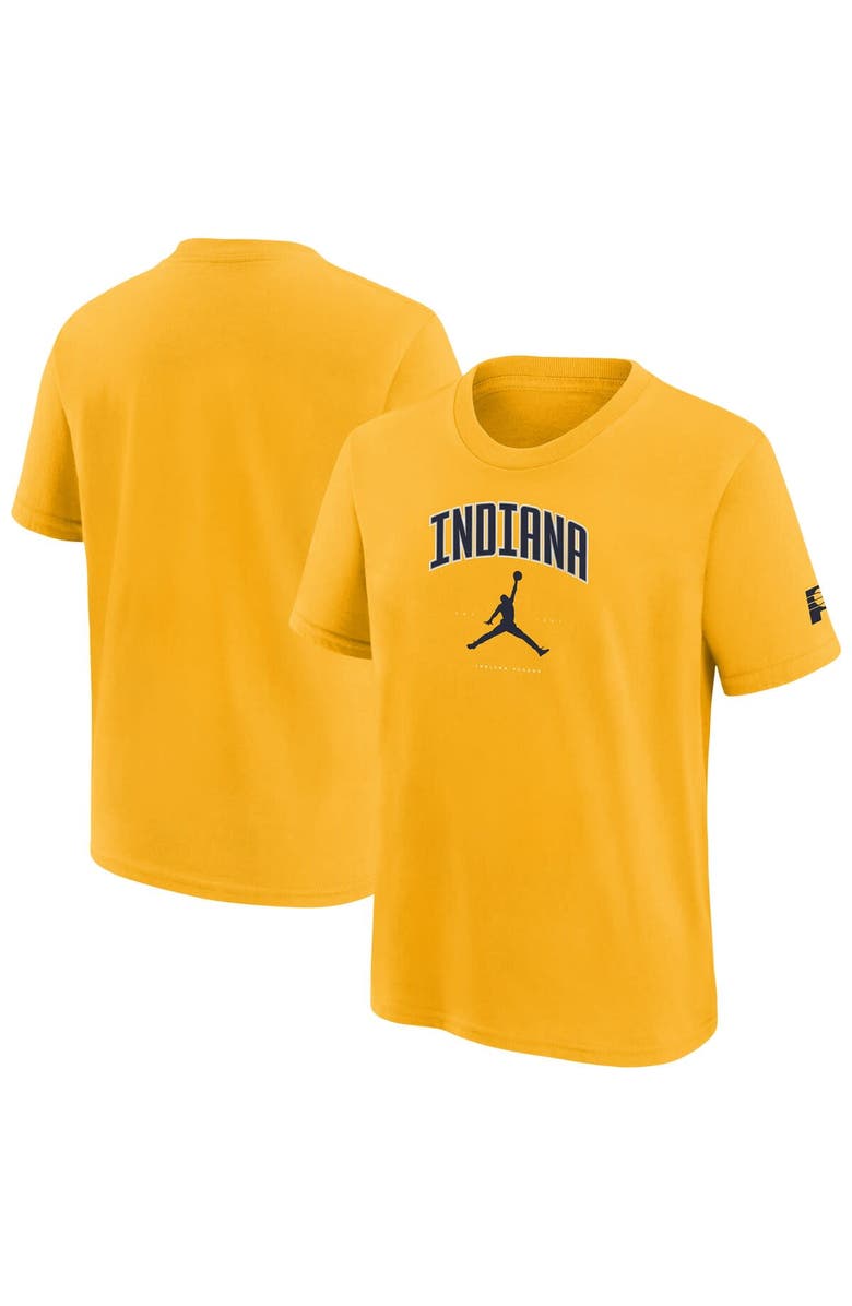 Jordan Brand Youth Jordan Brand Gold Indiana Pacers Essential Cities T-Shirt, Main, color,