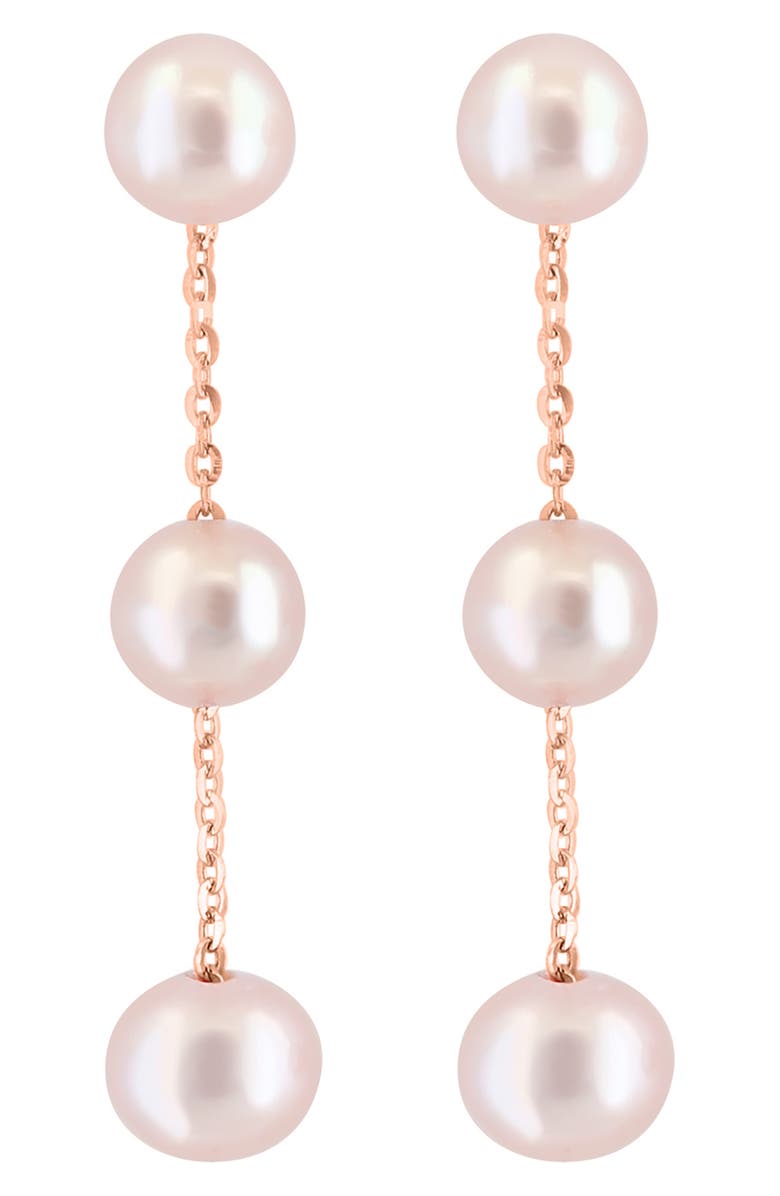 EFFY 14K Rose Gold Pink Freshwater 6-6.5mm Pearl Earrings, Alternate, color, 