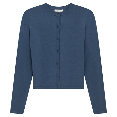 Cropped Ribbed Button Front Knit Cardigan