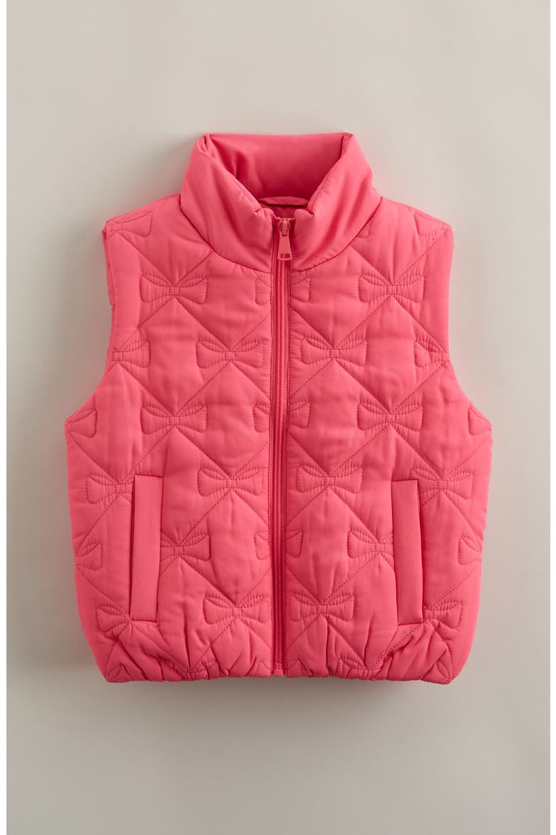 Kids' Bow Quilted Puffer Vest, Main, color, PINK FANDANGO