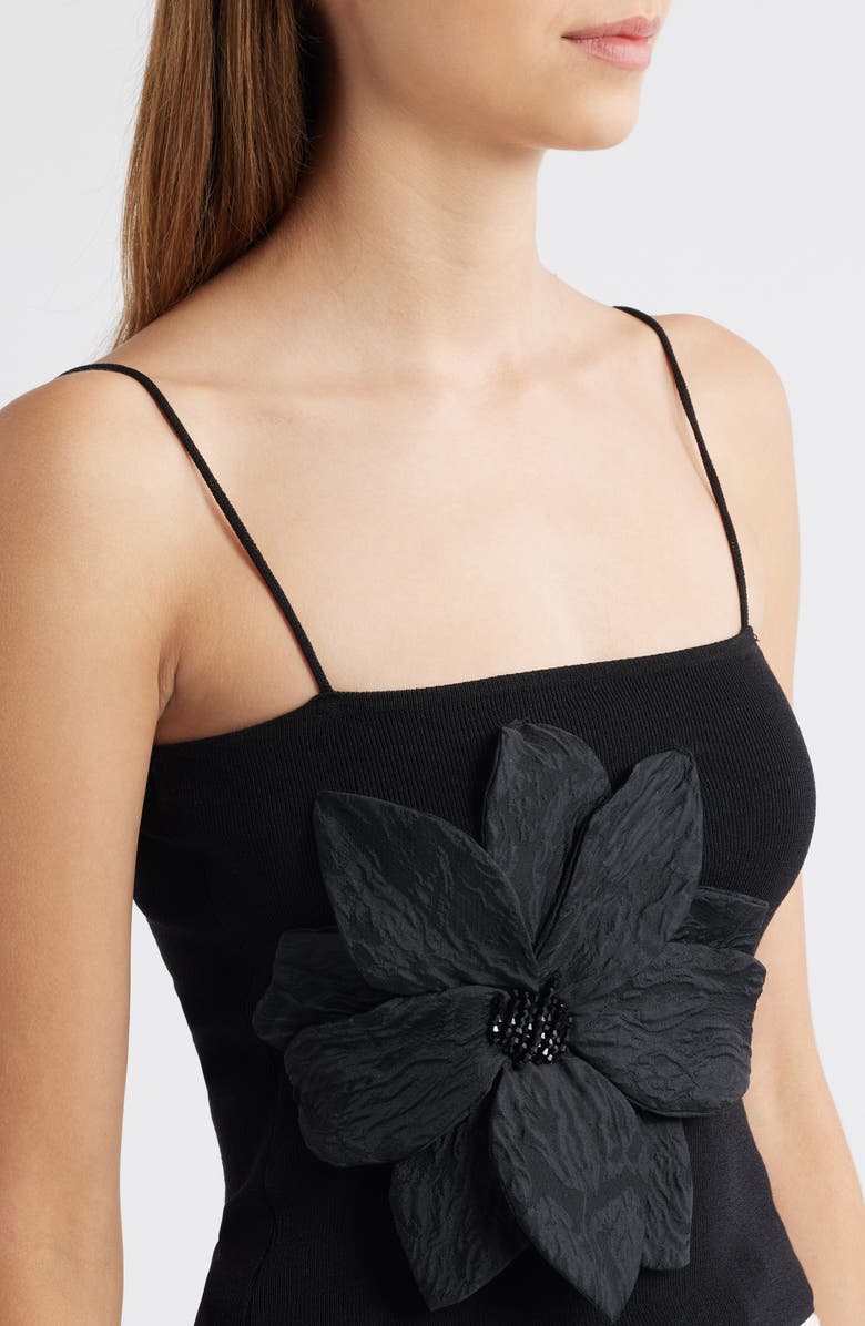 MANGO Flowa Rib Camisole, Alternate, color, Black