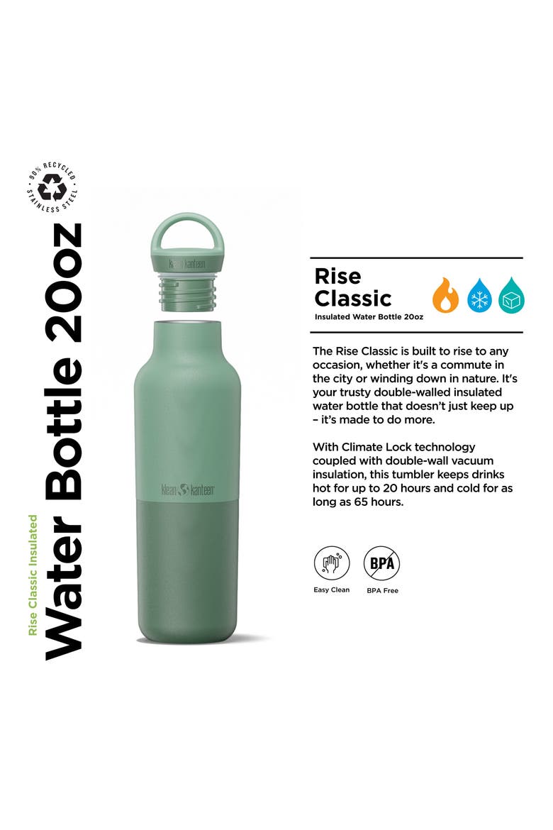 20oz Rise Classic Insulated Water Bottle with Arch Loop Cap, Alternate, color, Iceberg