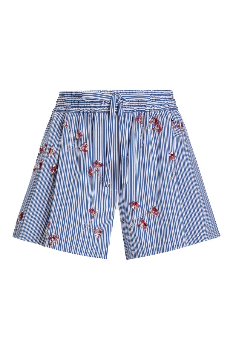 Embroidered Silk Blend Poplin Shorts, Alternate, color, S8400 EMBROIDERED
