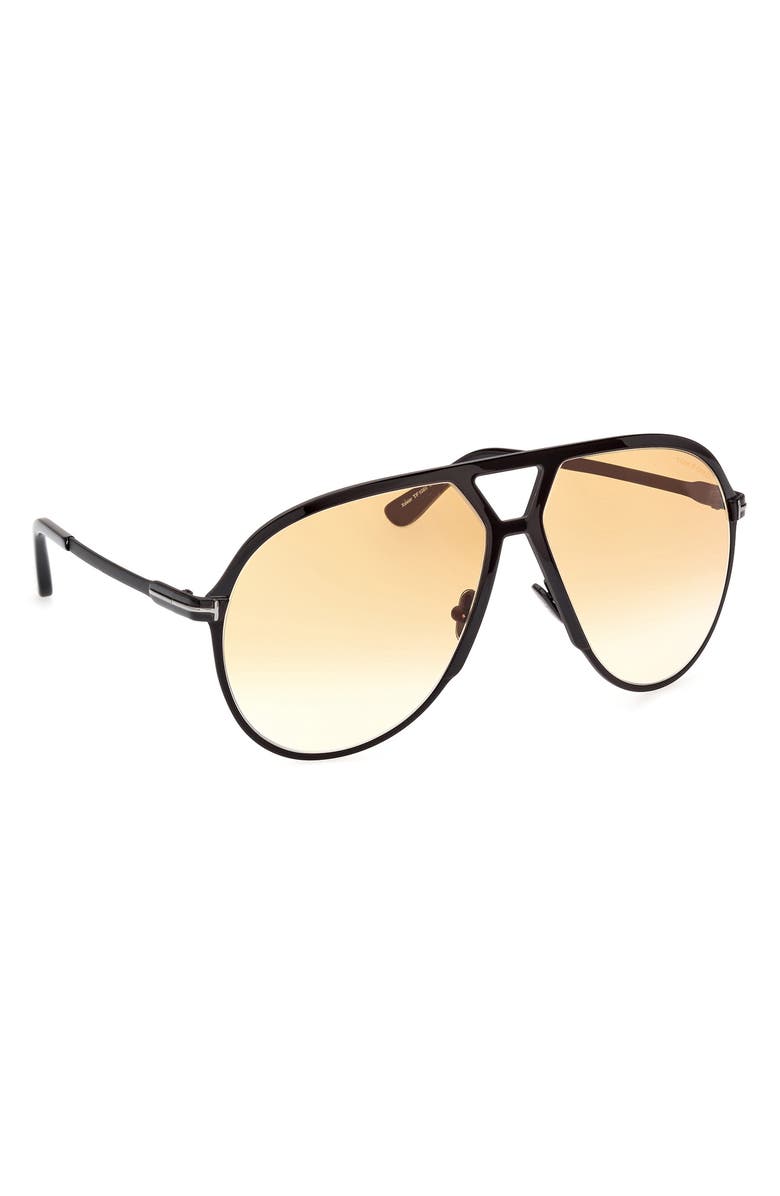 TOM FORD Xavier 64mm Gradient Oversize Pilot Sunglasses, Alternate, color,
