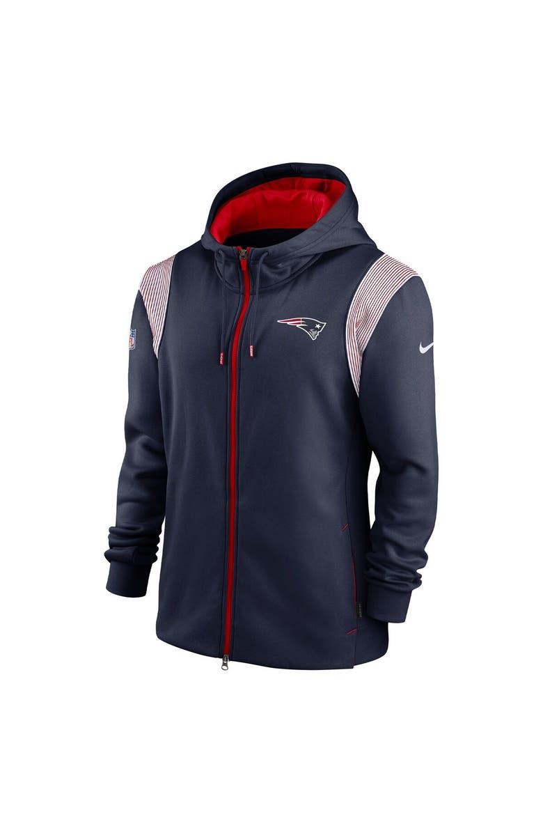 Nike Men's Nike Navy New England Patriots Performance Sideline Lockup Full-Zip Hoodie, Alternate, color,