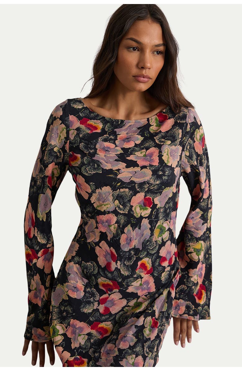 Warehouse Floral Bias Cut Scoop Back Midaxi Dress, Alternate, color, Floral