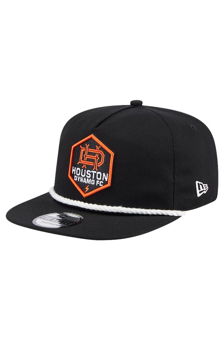 New Era Men's New Era Black Houston Dynamo FC 2024 Kick Off Collection Golfer Snapback Hat, Alternate, color, 
