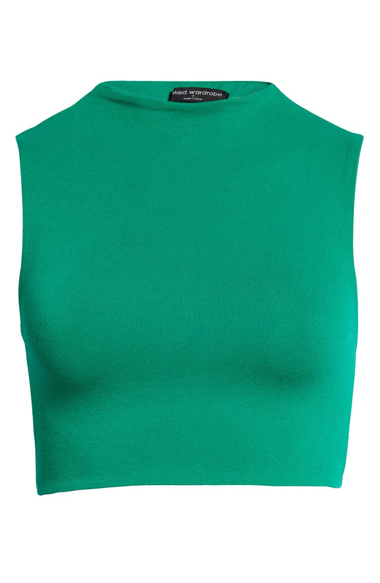 Naked Wardrobe The NW Sleeveless Crop Top, Main, color, Kelly Green