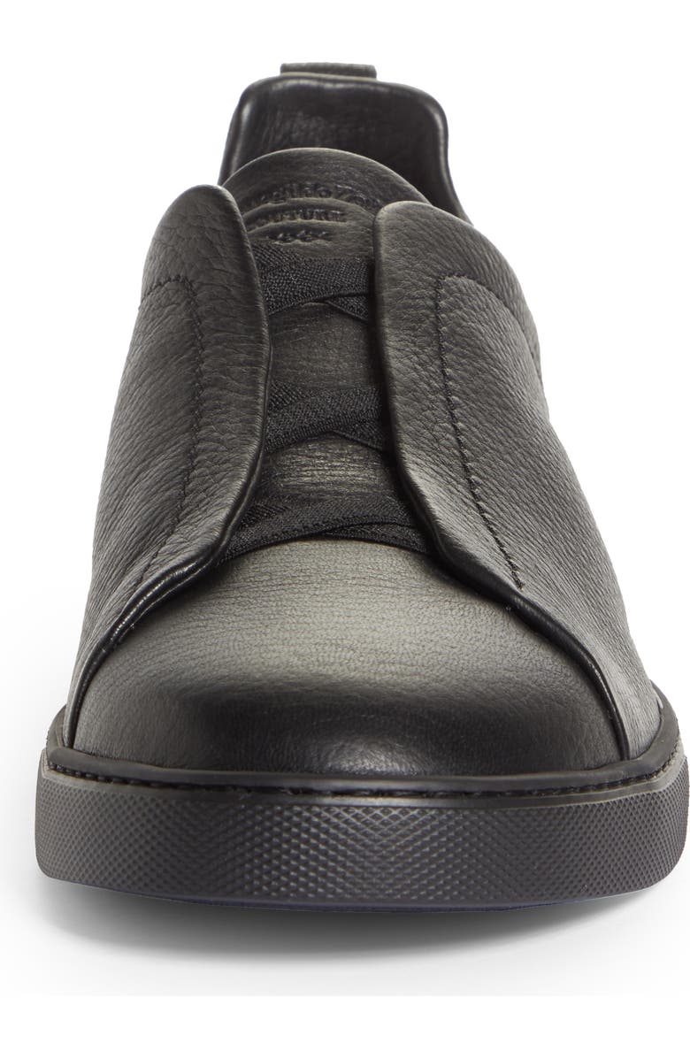ZEGNA Triple Stitch Deerskin Leather Slip-On Sneaker, Alternate, color,