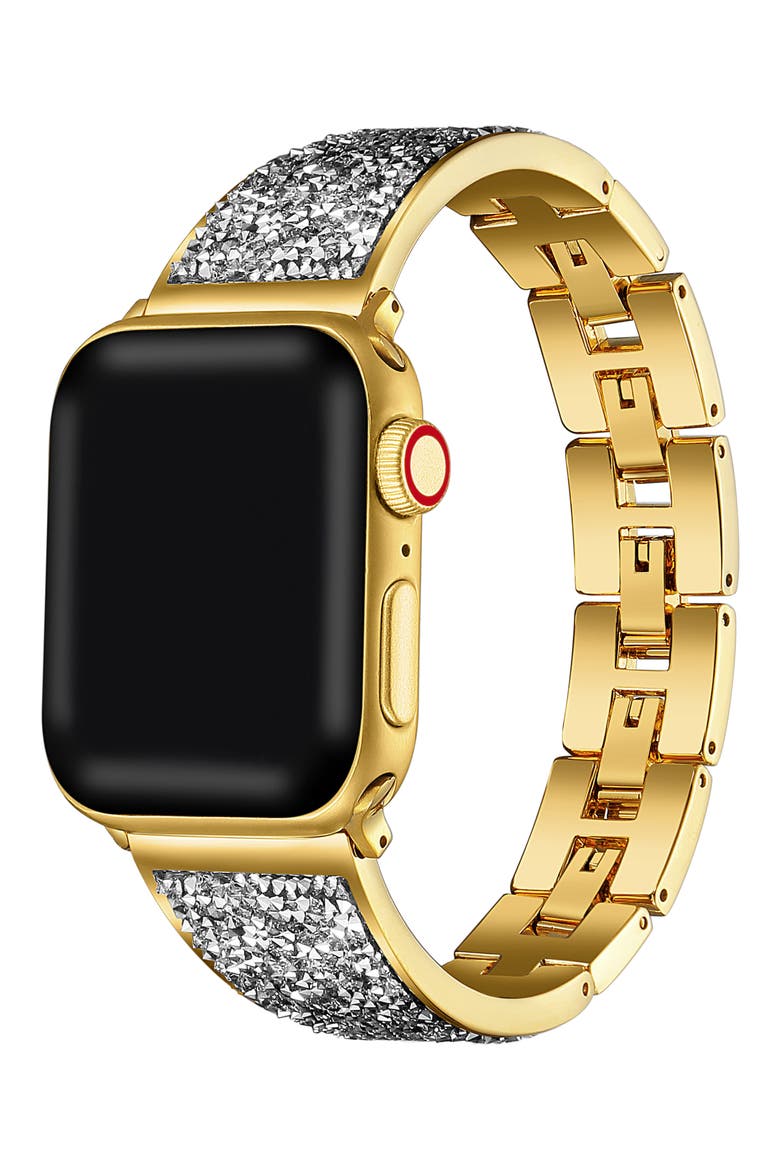 Crystal Apple Watch® SE & Series 7/6/5/4/3/2/1 Bracelet Watchband, Main, color, YELLOW GOLD