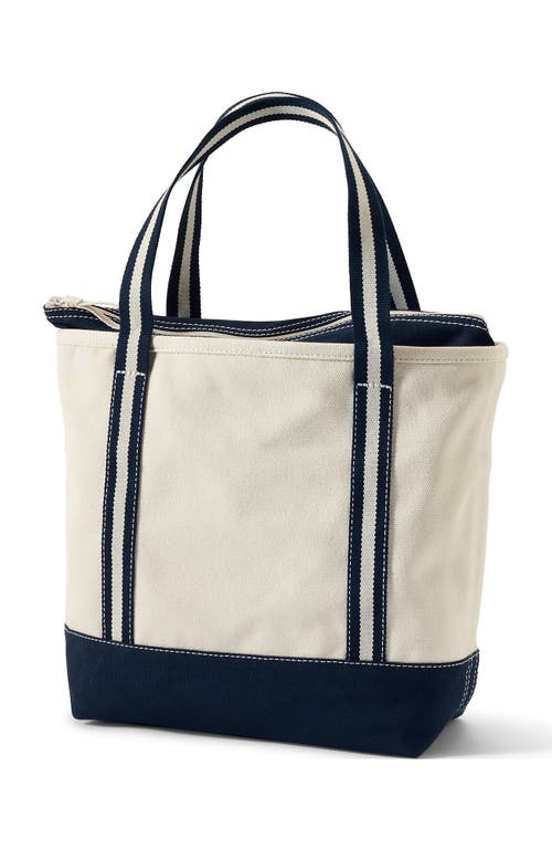 Lands' End Zip Top Canvas Tote Bag
