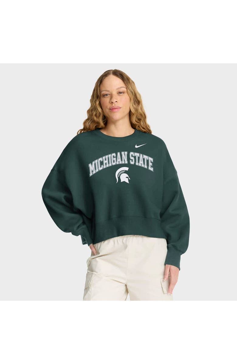 Nike Women's Nike Green Michigan State Spartans Oversized Phoenix Arch Pullover Sweatshirt, Main, color, Green