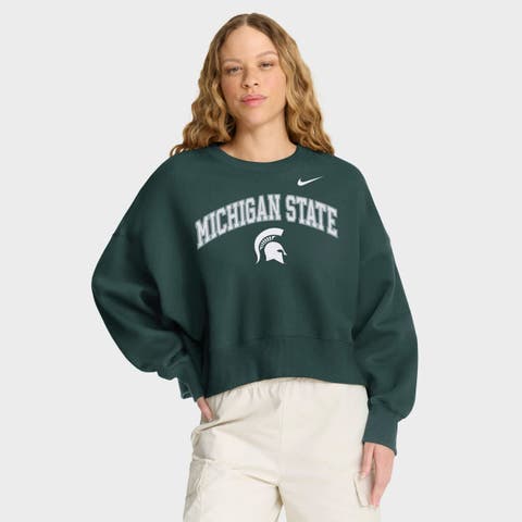 Women's Nike Green Michigan State Spartans Oversized Phoenix Arch Pullover Sweatshirt