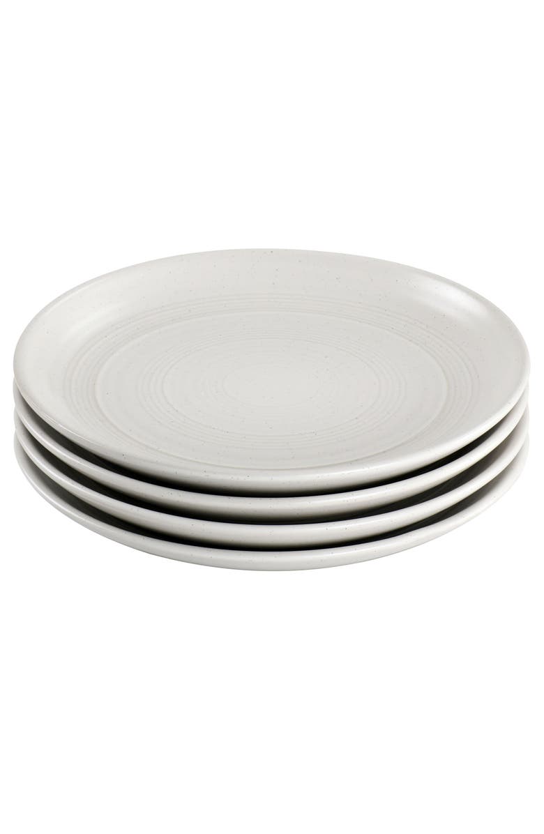 Gibson Millrook 4 Piece 7in Stoneware Appetizer Plate Set, Alternate, color, Off-White
