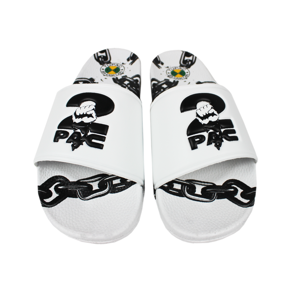 Cross Colours 2pac Chain Slides In White