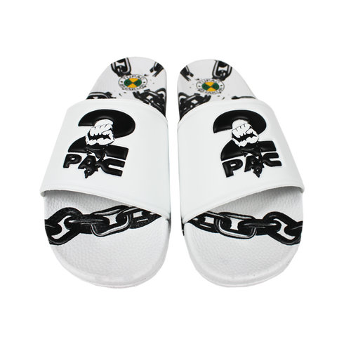 Cross Colours 2pac Chain Slides In White