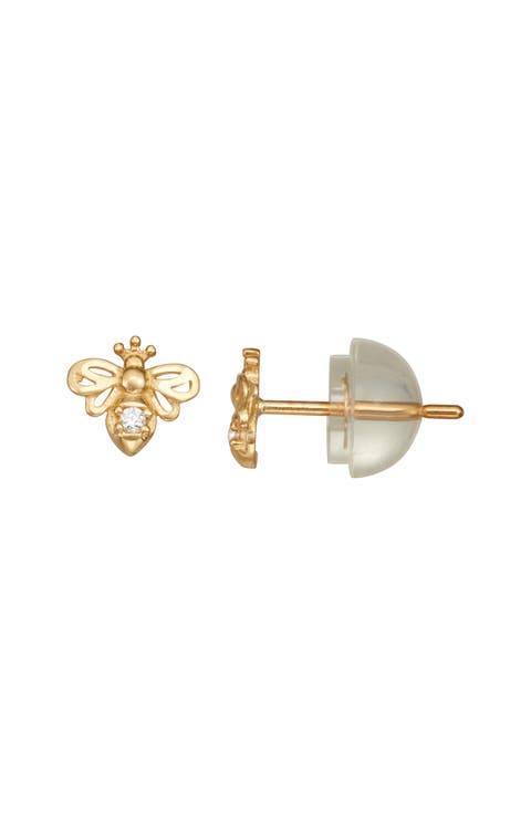 Kids' Diamond Bee Stud Earrings