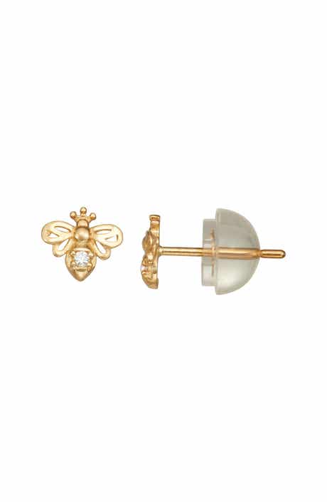 FZN Kids' Diamond Bee Stud Earrings
