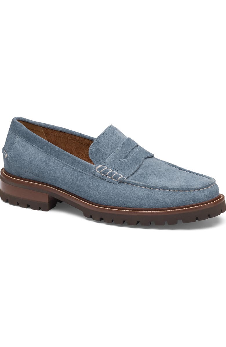 Johnston & Murphy Collier Penny Loafer, Main, color, Denim Suede