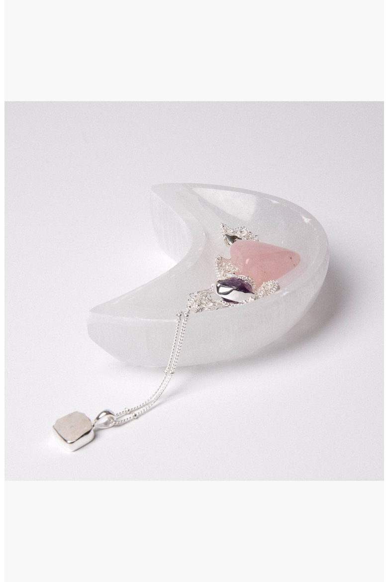 Selenite Moon Recharging Bowl, Alternate, color, Selenite