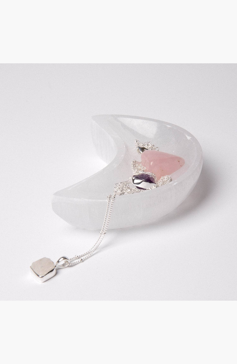 Tiny Rituals Selenite Moon Recharging Bowl, Alternate, color, Selenite