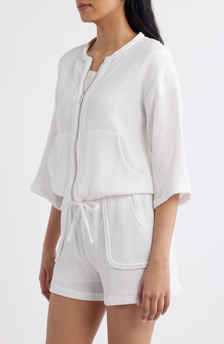 CITY BLUES Zip Front Jacket, Alternate, color, White