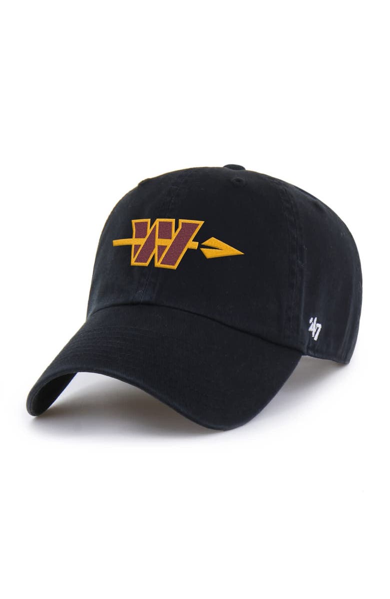 '47 Men's '47 Black Washington Commanders Alternate Clean Up Adjustable Hat, Main, color, Black