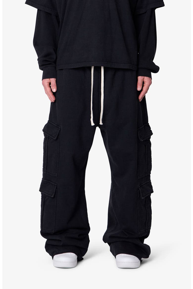 Ultra Baggy Cotton Flece Cargo Sweatpants, Main, color, VINTAGE BLACK