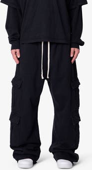 mnml Ultra Baggy Cotton Flece Cargo Sweatpants