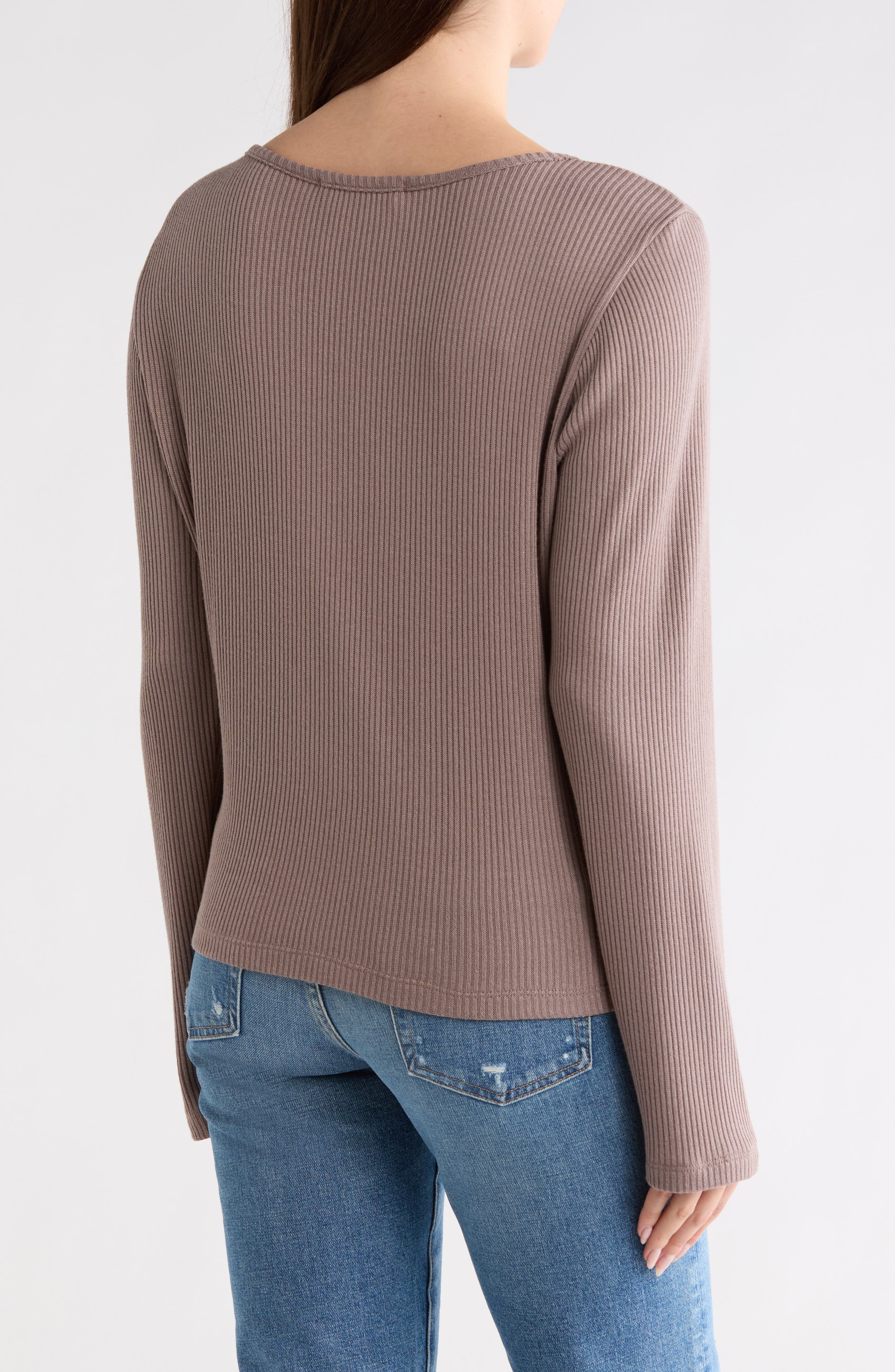 Button Detail Ribbed Top - image 4