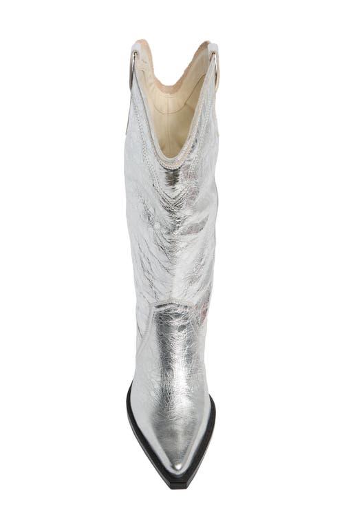 Dolce Vita Rasima Metallic Cowboy Boot In Silver
