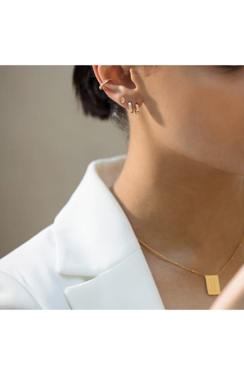 Monica Vinader Fiji Diamond Huggie Hoop Earrings In Yellow Gold