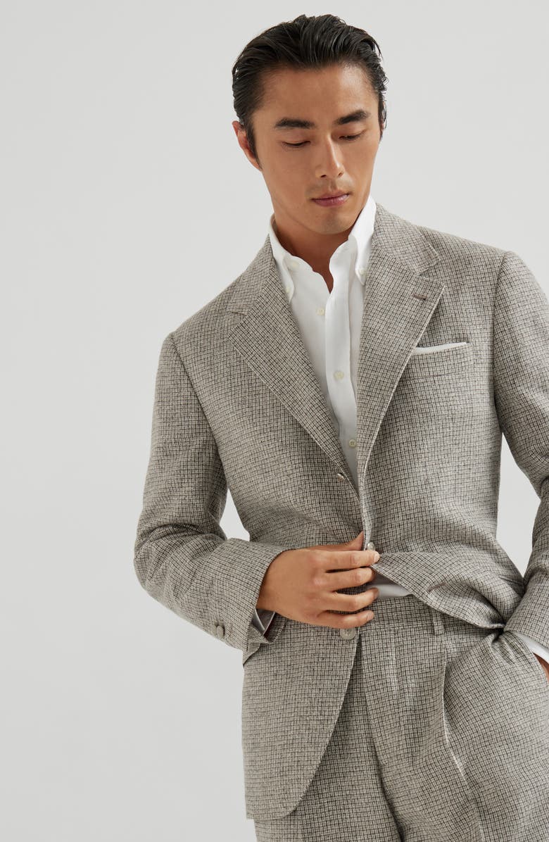 Brunello Cucinelli Deconstructed Cavallo blazer, Alternate, color, Brown