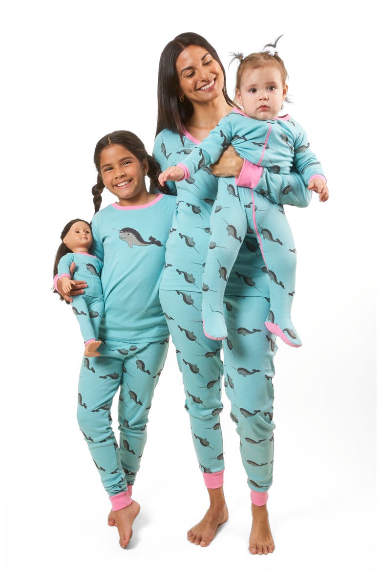Women's Cotton Matching Family Pajamas, Wild Canvas Prints, Alternate, color, Whale