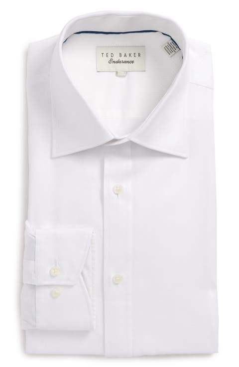 Endurance Trim Fit Herringbone Dress Shirt