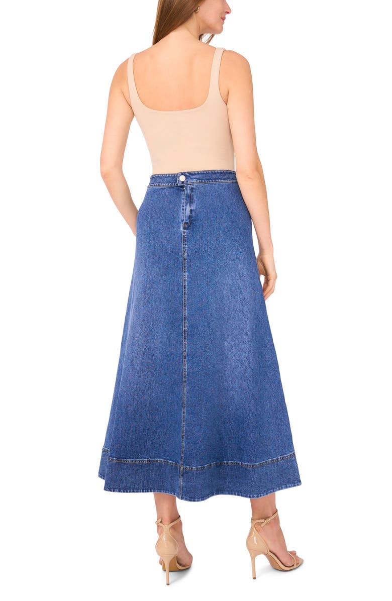 Parker The Fern Denim Midi Skirt, Alternate, color, Navy Yard
