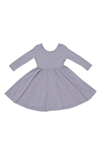Kyte Baby Kids' Haze Long Sleeve Twirl Dress In Gray
