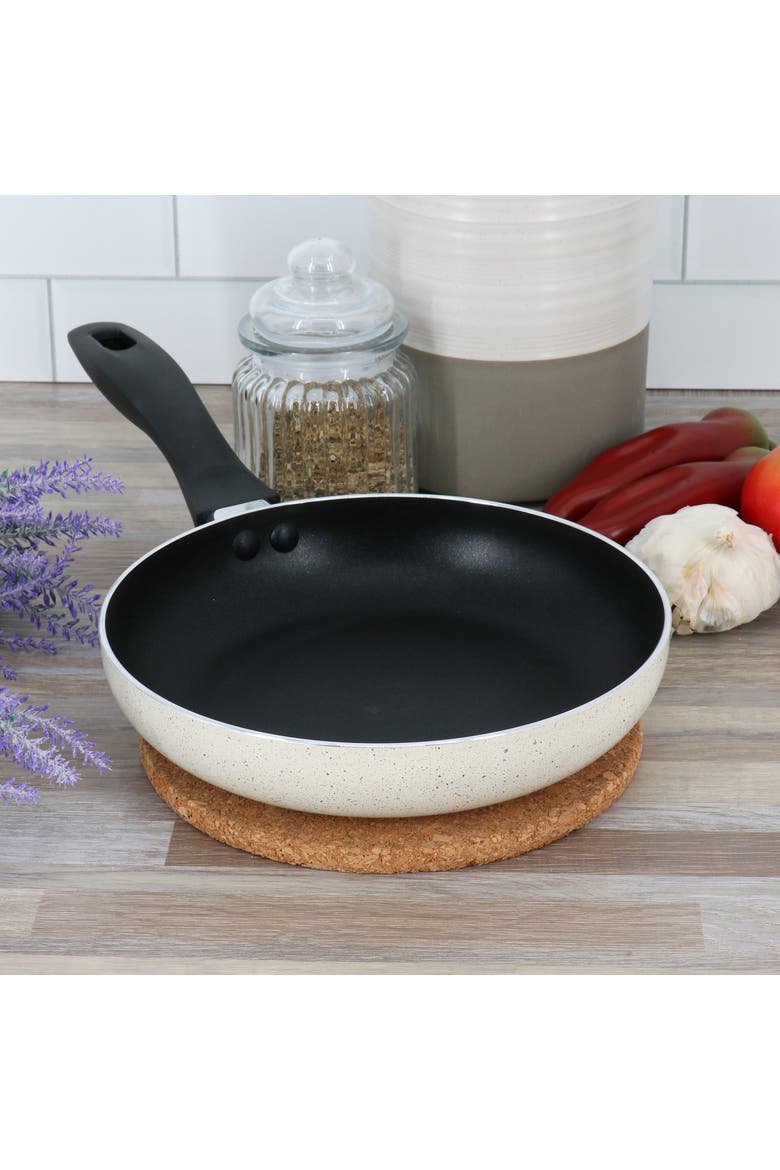 Clairborne 8 Inch Round Nonstick Aluminum Frying Pan, Alternate, color, White